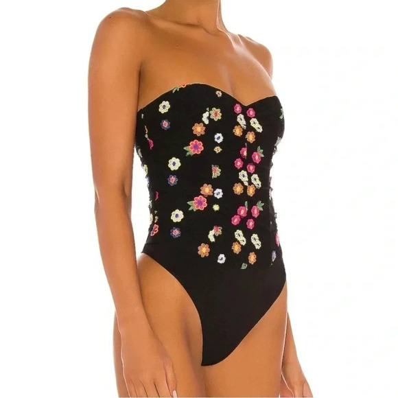 Revolve Lovers + Friends embroidered mesh floral bodysuit - Picture 5 of 13